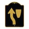 Signmission Designer Series Traffic Keep Left, Black & Gold Aluminum Sign, 18" x 24", BG-1824-22790 A-DES-BG-1824-22790 - alternate 1